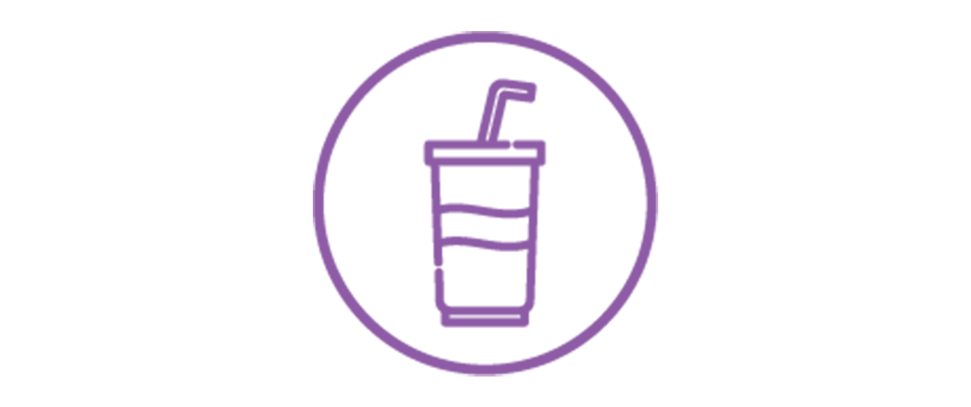 Icon: take out beverage, neon style